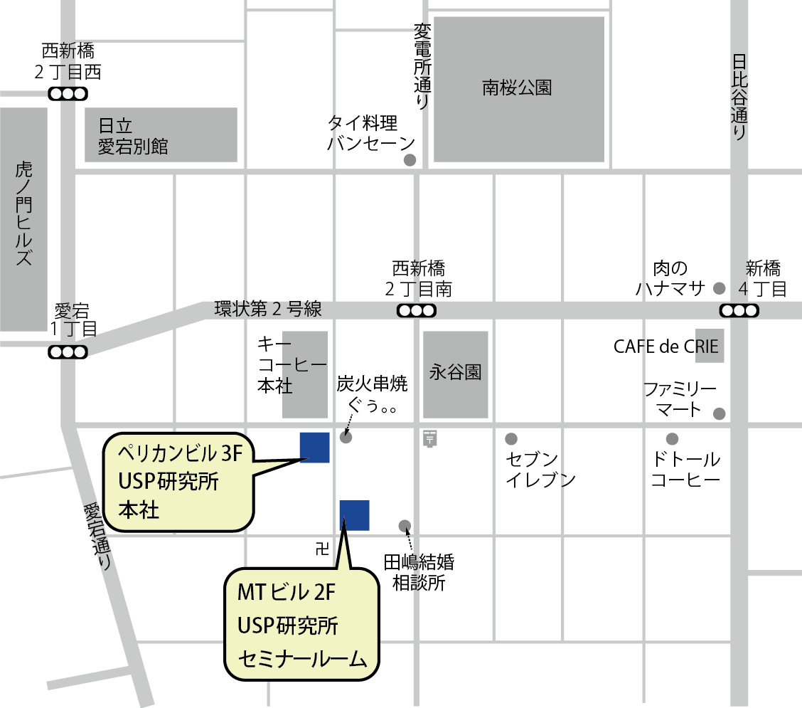 USP研究所付近拡大図